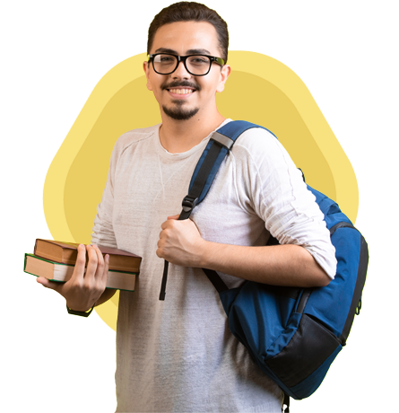 a student is carrying some books.