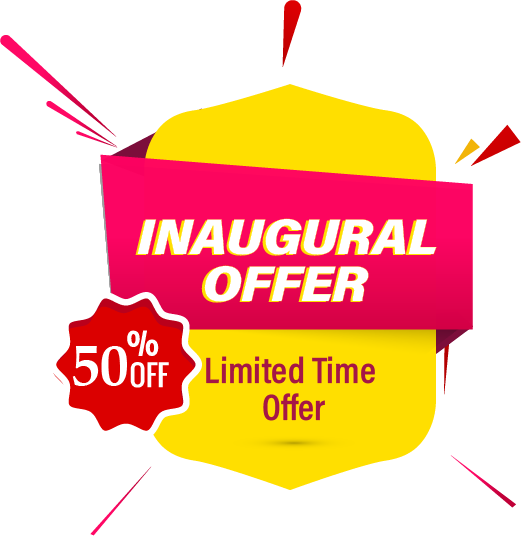 50% Inaugural offer