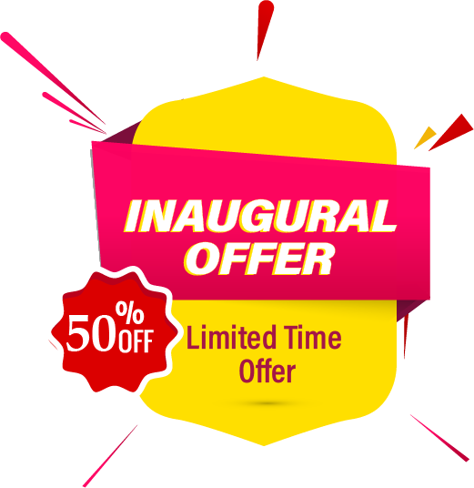 50% Inaugural offer